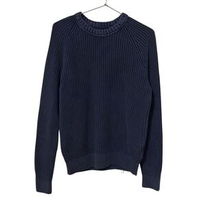 Abercrombie & Fitch 100% Cotton Knit Sweater Men Small Navy Blue Normcore Jumper
